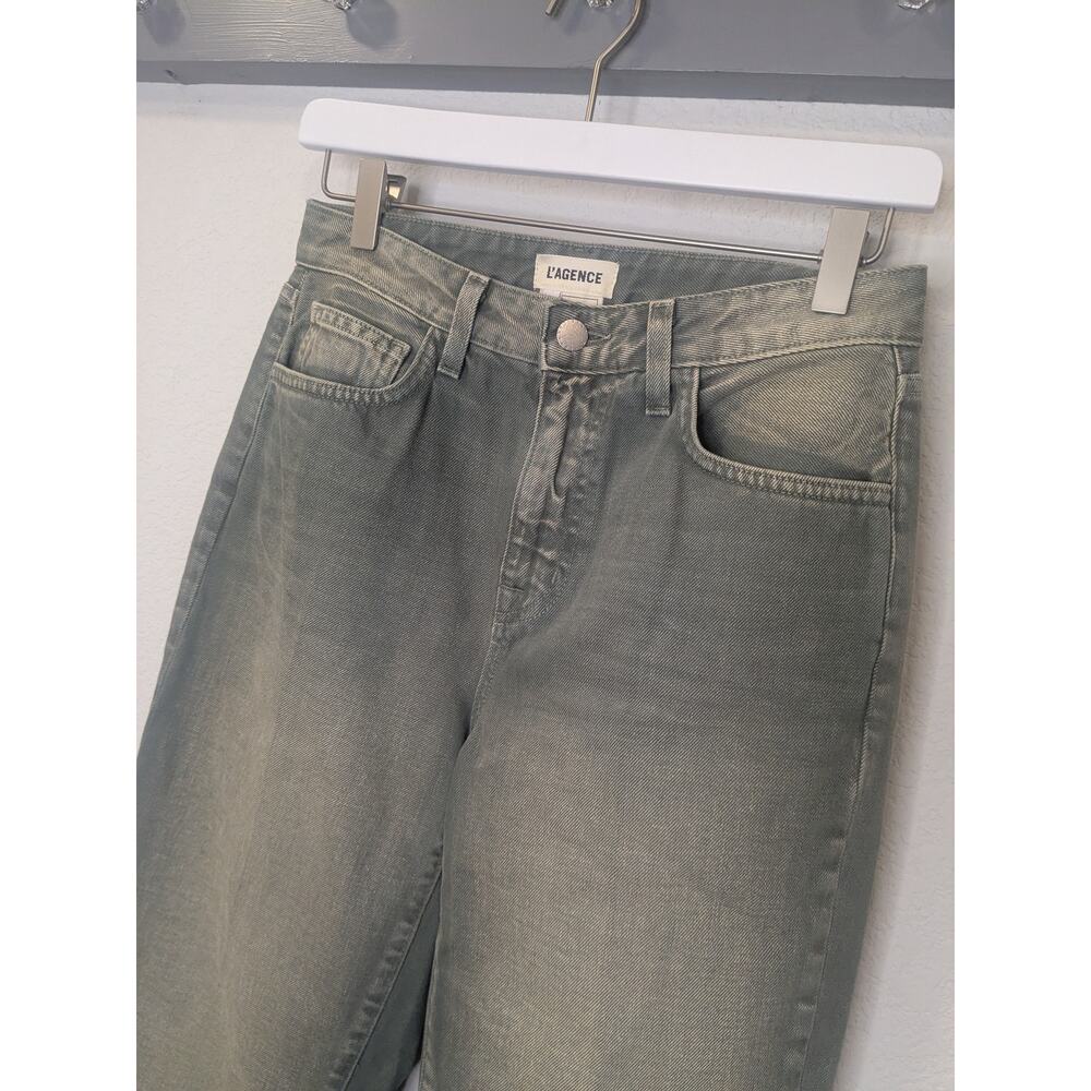 L'AGENCE Jones Ultra High Rise Stovepipe Jeans Jade Green Womens Size 25 NWT - Picture 3 of 8